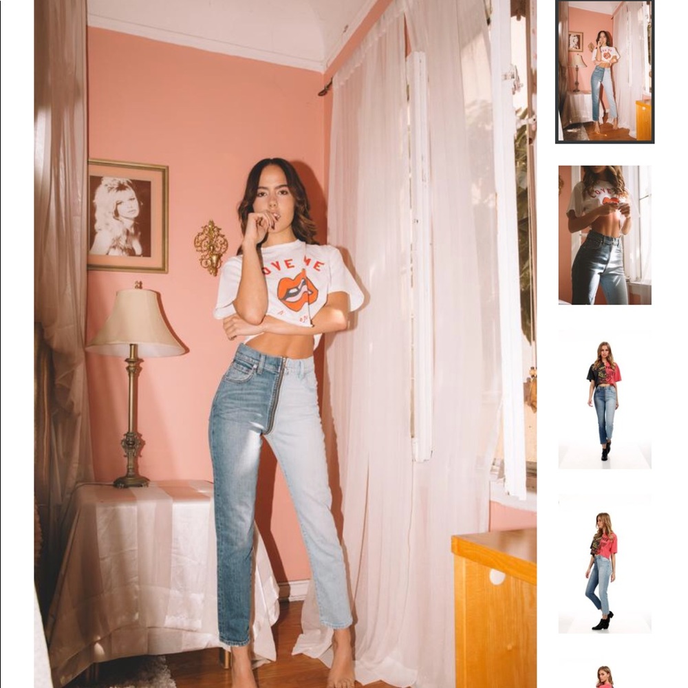 REVICE DENIM ying yang crops